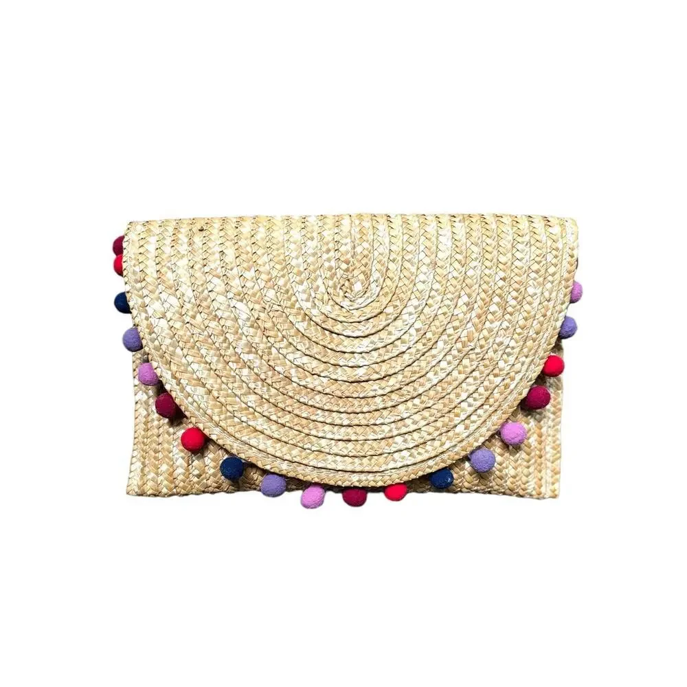BOHO Woven Jute & Rattan Woven Summer Spring Clutch Purse Bags TWO VIBRANT COLOR